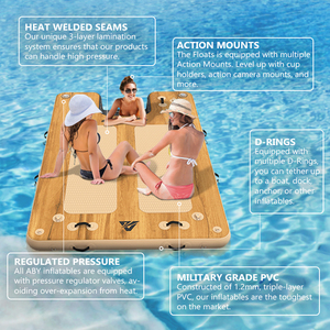 Plataforma Flotante Inflable de Alta Capacidad con Rampa Integrada <span class=keywords><strong>para</strong></span> Perros, Personalizada de Fábrica, 9'x6' 12'x6', con Tecnología Drop Stitch - Product Image 3