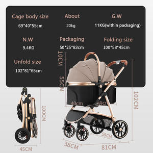 Bello evcil hayvan arabası köpek kedi Poussette Chien köpek arabası Pet taşıyıcılar ve seyahat ürünleri - Product Image 5