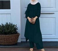 Mode arabe élégante pour femmes musulmanes Abaya imprimé robe pantalon ensemble Dubai luxe Abaya pour femmes musulmanes