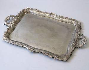 Bandeja DE SERVICIO DE PLATA ovalada con ilustraciones a la venta para el hogar/hotel/uso doméstico - Product Image 2