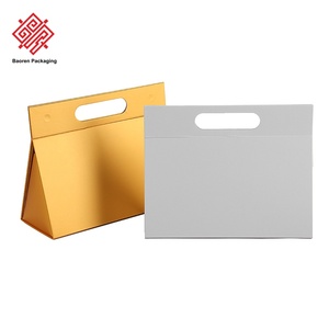 Baoren Boîtes cadeaux en carton pliables haut de gamme avec logo personnalisé or blanc Économisez les frais d'expédition - Product Image 3