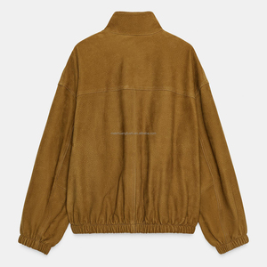 Giacca <span class=keywords><strong>Bomber</strong></span> in Pelle con Collo Alto Personalizzata per Donne - Product Image 4