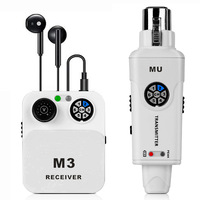 Système de monitoring intra-auriculaire sans fil 2,4 GHz blanc, stéréo ou mono sélectionnable, système IEM 6 canaux pour répétitions de groupe et performances en direct
