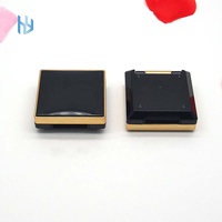 En stock Palette de fards à paupières en plastique carré vide noir et or cosmétique rouge à lèvres pressé conteneur Palette