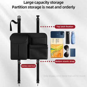 Organisateur de siège arrière de voiture en cuir PU de luxe Anjuny, sac de rangement intérieur arrière avec porte-sac à main - Product Image 3