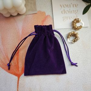 Hot Sale Velvet Drawstring <b>Bag</b> for Packing Dark Purple <b>Mini</b> Gift <b>Bag</b> Jewelry <b>Bag</b> Necklace Earring Storage - Product Image 4