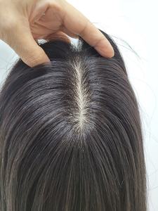 Perruque toupet en cheveux humains à clipser, longue et droite, 14 pouces, légère, aspect naturel, WIGTS, livraison rapide, peignes intérieurs - Product Image 2