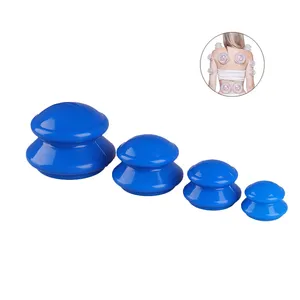 Silicone Coppettazione Set 4 Pezzi Durevole Del Silicone di Salute di Vuoto Coppettazione Jar Più Forte di Aspirazione per il Massaggio