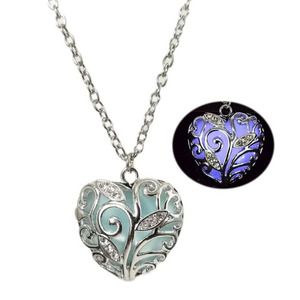 Chunky Hollow Heart <b>Necklace</b> Luminous Purple Blue Green Heart Pendant <b>Necklace</b> for Women Men Girls <b>Glow</b> <b>in</b> <b>the</b> <b>Dark</b> Jewelry Gift - Product Image 5