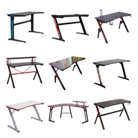 Bureau de jeu RGB noir super cool, réglable en hauteur de 40 à 60 pouces, table de jeu pour ordinateur PC, éclairage LED, bureau assis-debout pour jouer