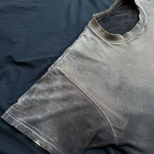 Camiseta de Algodón Tejido de Alta Calidad con Gráficos, Estilo Oversize, Hombros Caídos, Bordado y Estampado Personalizado - Product Image 3