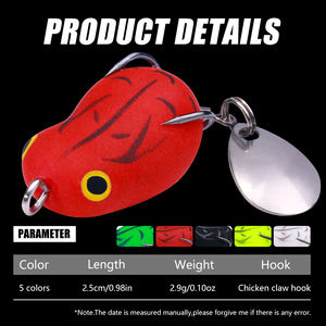 HENGJIA 2.5CM 2.9g leurre grenouille avec lame en métal leurre de pêche grenouille souple leurre en plastique - Product Image 2