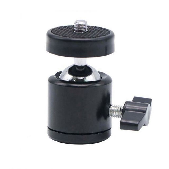 Usa Mairun Mini Ball Head Black Hot Shoe Adapter 360 Degrees Rotation 1/4" Screw for DSLR Camera Phone Monopod Aluminum Alloy