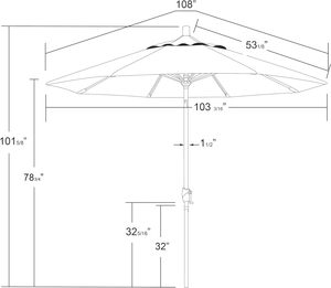 Paraguas <span class=keywords><strong>de</strong></span> Patio Sunbrella Premium <span class=keywords><strong>de</strong></span> 9 pies, 12 años, botón <span class=keywords><strong>de</strong></span> manivela que no se decolora, marco <span class=keywords><strong>de</strong></span> bronce inclinable moderno - Product Image 5