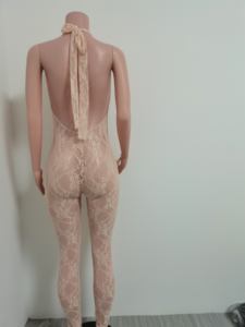 Nuova Tuta Intera da Donna Sexy in Rete con Scollo all'Americana Senza Maniche Senza Schiena Stile Playsuit per Serate - Product Image 3