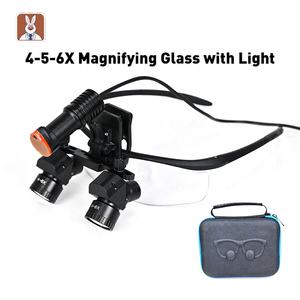 45 ° Chirurgische Tandheelkundige Loepen 4x-6x Verstelbare <span class=keywords><strong>Focus</strong></span> Vergrotende Loepen Met Draadloze Led Koplamp 5W Tandheelkundige Binoculaire Loepen - Product Image 2