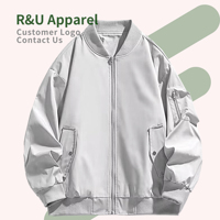 Blouson de baseball coupe-vent décontracté à fermeture éclair, couleur unie, personnalisé, pour hommes, vente en gros