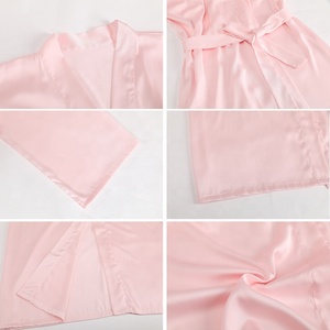 Abito da <span class=keywords><strong>donna</strong></span> a lunga veste <span class=keywords><strong>Kimono</strong></span> in seta satinata da <span class=keywords><strong>donna</strong></span> indumenti da notte da sposa <span class=keywords><strong>bianco</strong></span> accappatoio per abito da notte - Product Image 5