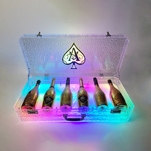 Şarj edilebilir RGB LED gece kulübü taşıma çantası için 5 <span class=keywords><strong>VIP</strong></span> şampanya şişeleri ile 750ml şarap ekran bavul sunum - Product Image 1
