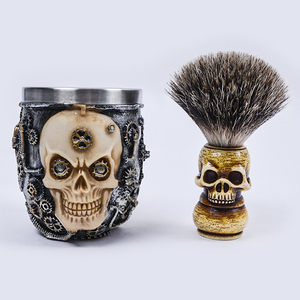 Graviertes Logo Kreatives Rasierset mit Skelett-Harzgriff als Geschenk für Männer - Product Image 1