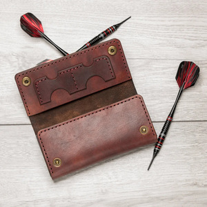 Étui à fléchettes en cuir, vente en gros d'usine, sac de rangement pour 3 fléchettes pour jeux en plein air, cadeau d'anniversaire personnalisé. - Product Image 4