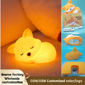 Lampe de table portable rechargeable par USB, batterie 1200 mAh, en silicone souple, avec capteur tactile, <span class=keywords><strong>veilleuse</strong></span> en forme de <span class=keywords><strong>renard</strong></span> pour enfants et bébés - Product Image 5