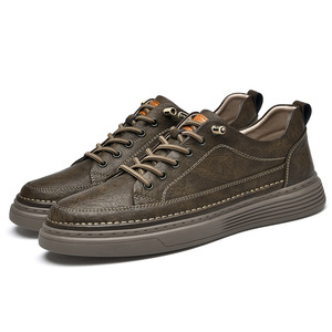 Chaussures de sport d'extérieur quatre saisons pour hommes, en cuir véritable fait main, tendance mode, souples et respirantes, mocassins décontractés, vente chaude - Product Image 6
