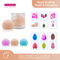 Vente en gros d'éponge mélangeur de maquillage souple XL Marshmallow Emballage de beauté personnalisé avec boîte en plastique