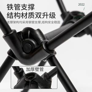 เก้าอี้เหล็กสไตล์ชาติพันธุ์ เก้าอี้ชายหาดพับได้แบบพกพา ลายสีแดง 60x55x65 ซม. สำหรับใช้พักผ่อนกลางแจ้ง - Product Image 2