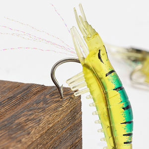 صناعي مضيء من البلاستيك الناعم سيليكون الروبيان محاكاة الصيد الروبيان إغراء لينة مع خطافات متذبذب دوار تلاعب Sabiki - Product Image 5