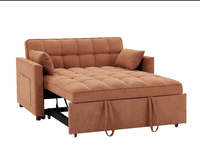 Canapé-lit moderne en tissu, 2 places, convertible, avec accoudoirs, pour salon