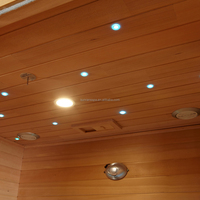 Sunrans desain modern paling populer murah sauna luar ruangan ruang uap kayu padat 2 orang sauna uap kering