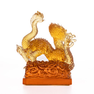 Vente en gros de statues en cristal de bon augure <span class=keywords><strong>Chi</strong></span> Lin en métal poli Liuli cadeaux de mariage artisanaux avec thème de mascotte gravé pour Noël - Product Image 6