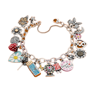 Abalorios de esmalte vintage, con diseños de girasol, campanilla de viento, helado, insecto, animal y noria, para pulseras y collares DIY, unisex - Product Image 1