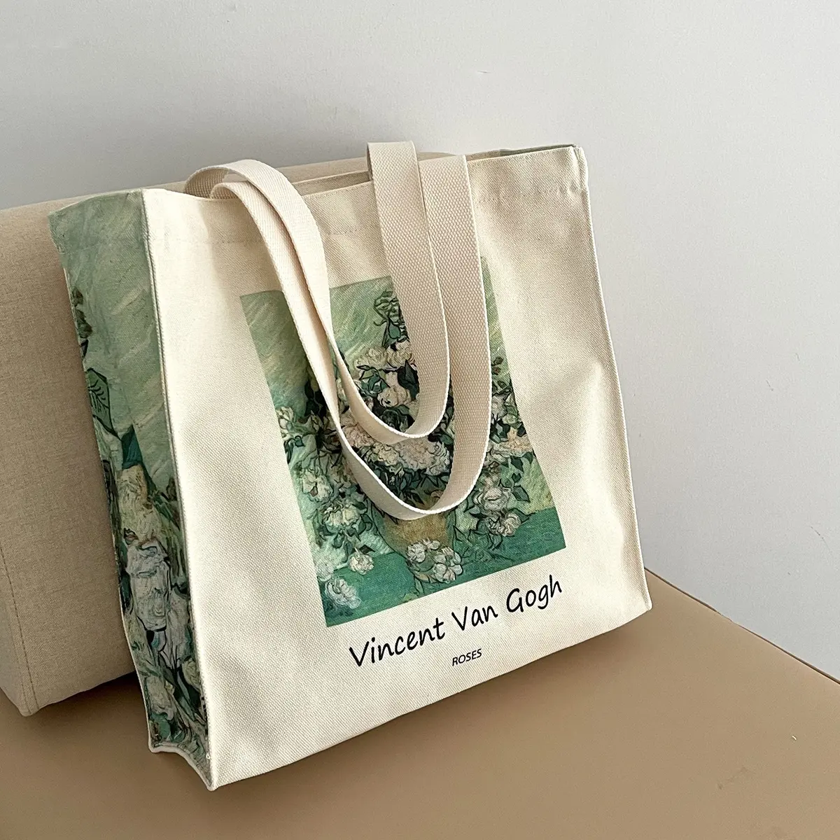 12oz large size customized logo cotton canvas tote shopping bag cotton tote bag canvas bag for Women