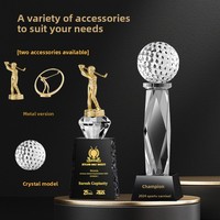 Trofeo de Golf de Cristal Personalizado, Premio Birdie en Oro, Plata y Bronce, Distancia Máxima, Campeón Neto Total, Modelo China Tiempo 37