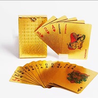 Jeu de cartes de poker plaqué or Dou Dizhu, jeu de cartes classique pour divertissement de table et soirées de réunion