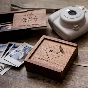 Wooden Box With Personalized Engraved Wood Anniversary Gift Box Instax Print Wood Box Small Photo Print Guest