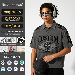 Camiseta Gráfica Vintage con Lavado Ácido, Estilo Urbano, Personalizada OEM/ODM, de Alta Calidad, con Estampado Serigrafiado, Camiseta Polo Desgastada <span class=keywords><strong>para</strong></span> Hombre - Product Image 1