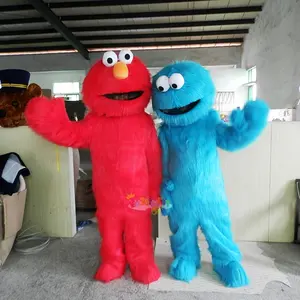 Karakter Film Enjoyment CE Kostum Maskot Elmo Bulu Kustom untuk Dewasa