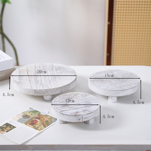 Solid Wood Round Three Layer Display Shelf For Bathroom <b>Vanity</b> Ornaments - Product Image 3