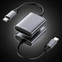 Lecteur de carte SD USB Type C 2.0, adaptateur de mémoire OTG portable en alliage d'aluminium pour ordinateur portable, tablette, téléphone, appareil photo, transfert de fichiers