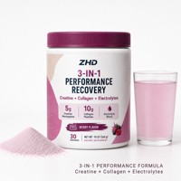 Mélange de boisson de récupération performante 3-en-1 |   Créatine Collagène Électrolytes |   Boisson Mixée Quotidienne pour la Récupération |   1 cuillère, 30 portions