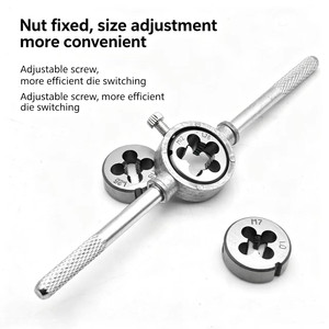 Kit d'outils de filetage manuel : jeu de tarauds et filières, clé à tarauds, <span class=keywords><strong>filière</strong></span> manuelle, foret à filetage, ensemble combiné de filières - Product Image 4