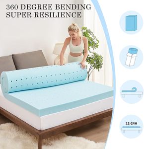 4 inch làm mát Bộ nhớ bọt Nệm Topper Nữ Hoàng mật độ cao nệm mềm giường Topper - Product Image 6