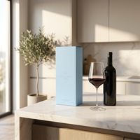 Caja de Regalo para Vino Personalizada de un Solo Vaso con Bolsa de Papel, Caja de Embalaje de Champán de Alta Gama, Logotipo con Estampado en Caliente