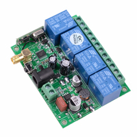 Interrupteurs à télécommande 4 canaux DC12V 24V 433Mhz, relais de commande à distance sans fil RF pour moteur de rideau de garage, lumière LED