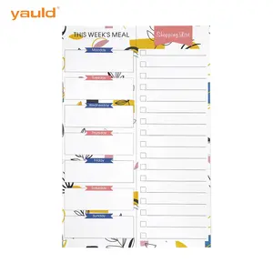 Custom Printing Can Tear Off Weekly Meal Planner Magnetic Fridge Grocery Shopping List Sticky Notepads with Perforated Paper