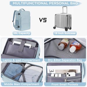 Sac à dos de voyage pour articles personnels et cosmétiques avec port de chargement USB, sac à dos scolaire, sacoche pour ordinateur portable d'affaires - Product Image 6