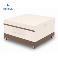 Housse de protection imperméable HOMFUL bicolore pour ensemble de repas d'extérieur, en tissu teint 600D avec revêtement PVC, résistante aux déchirures pour terrasse
